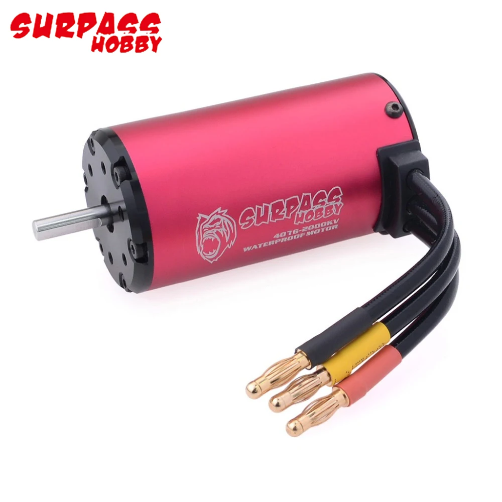 Surpass Hobby 4076 2000KV/2250KV Водонепроницаемый бесщеточный двигатель с 120A/180A ESC для 1/8 р/у