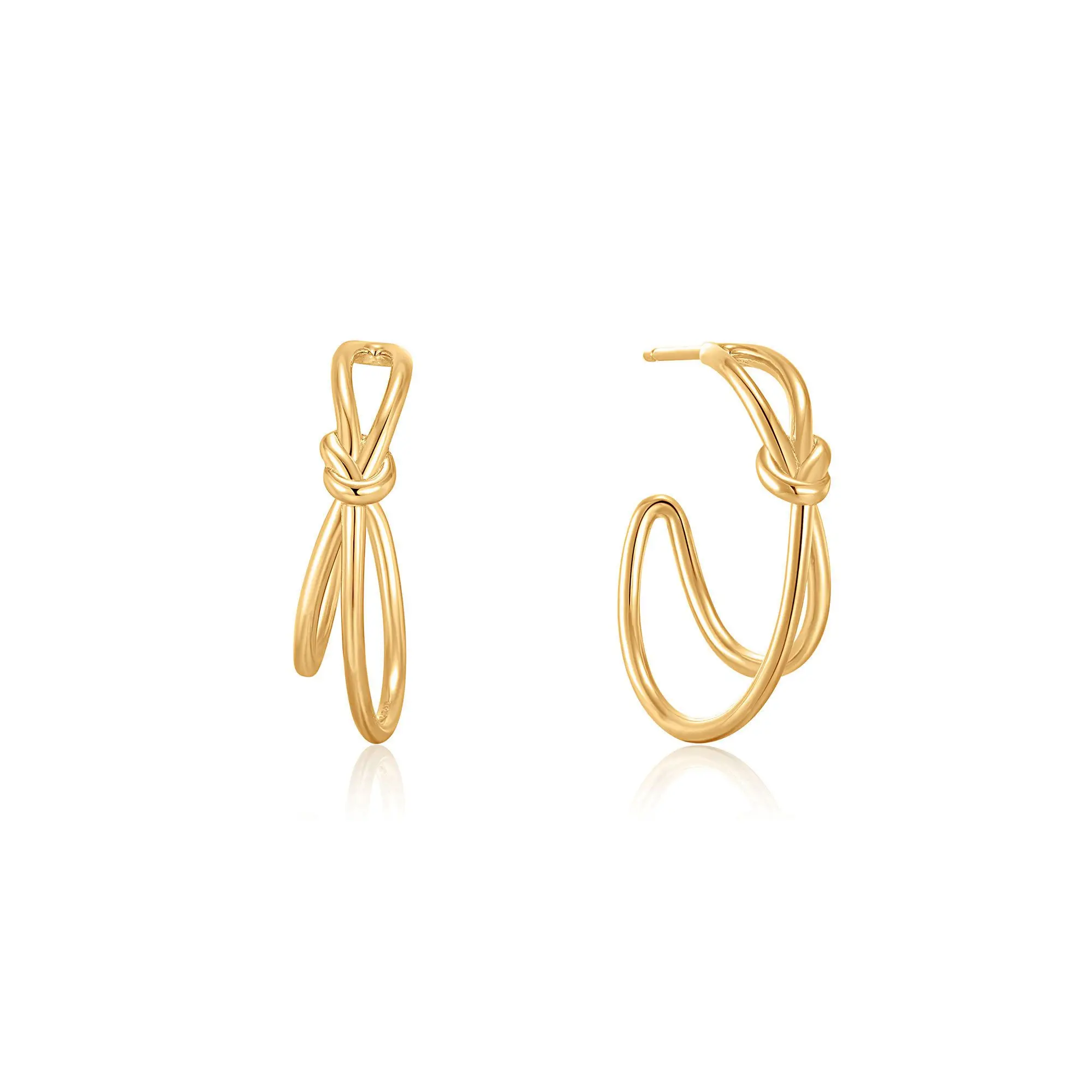 

MANI E PIEDI Gold Silver Color Knot Stud Hoop Earrings For Women Copper Luxury Quality Jewelry 2021 New Trend Male Gift