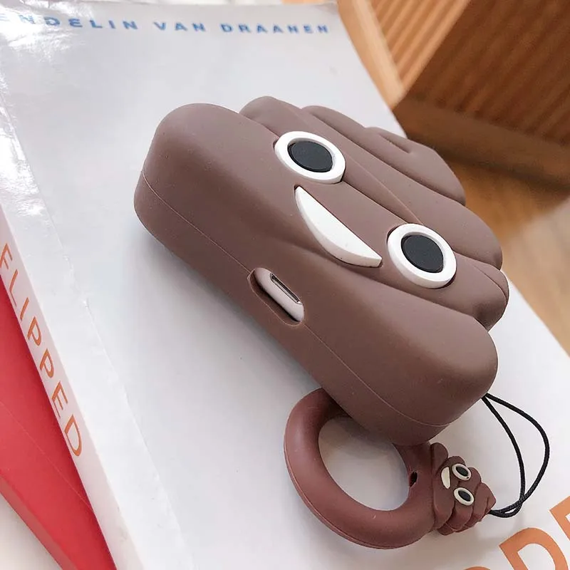 Выделения навоза дерьмо мультфильм чехол для Airpods Pro Беспроводное зарядное