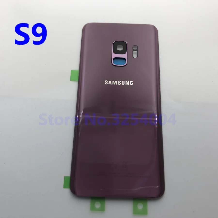 Чехол на заднюю батарейку S9 для samsung Galaxy S9 Plus G960F G965F Задняя стеклянная крышка корпуса+ клей+ рамка для объектива камеры