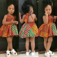 summer african dresses fashion print rompers baby girl lace up dashiki bazin children riche ankara african clothes kids gift