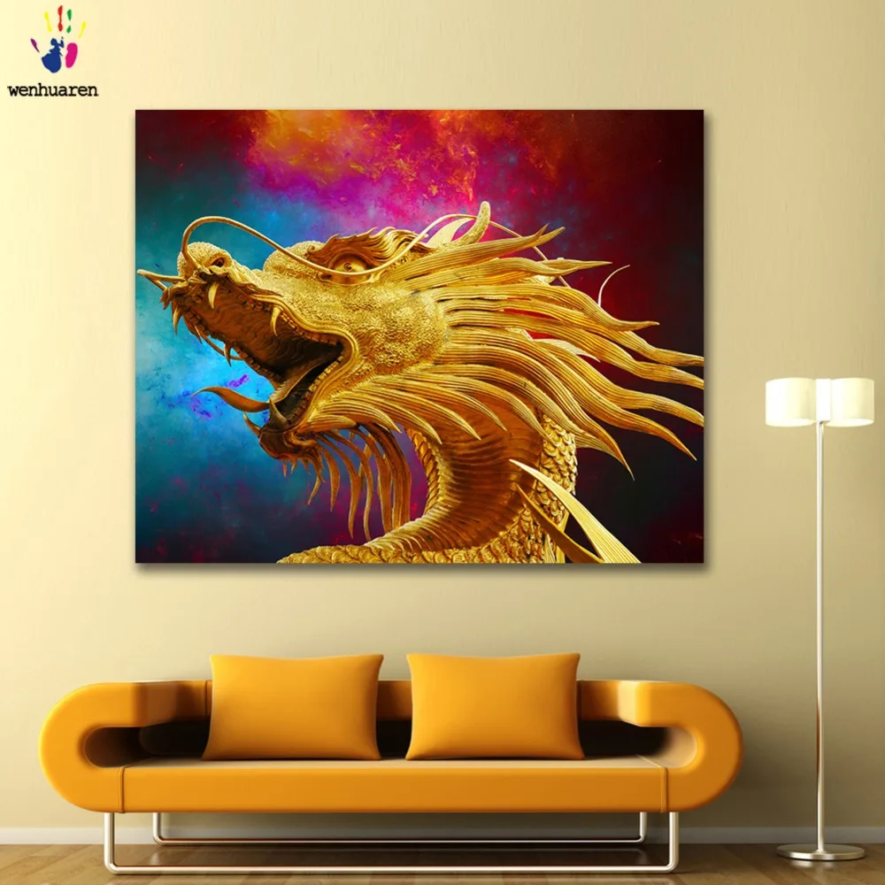 DIY картинки для раскраски по номерам с цветами китайская Золотая картина