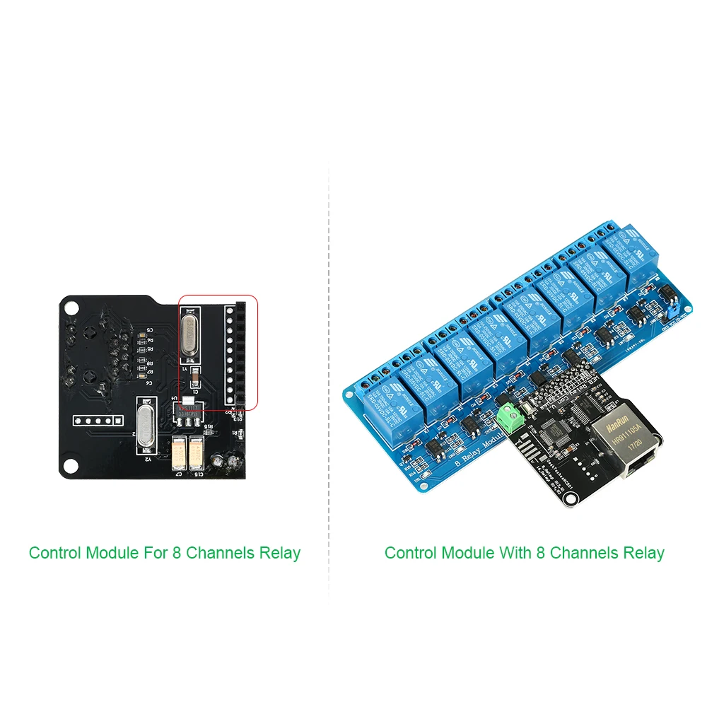 New DC 5V Ethernet Control Module LAN WAN Network Web Server IP TCP RJ45 Port + 8 Channel Relay Expansion Board for Arduino iOS |