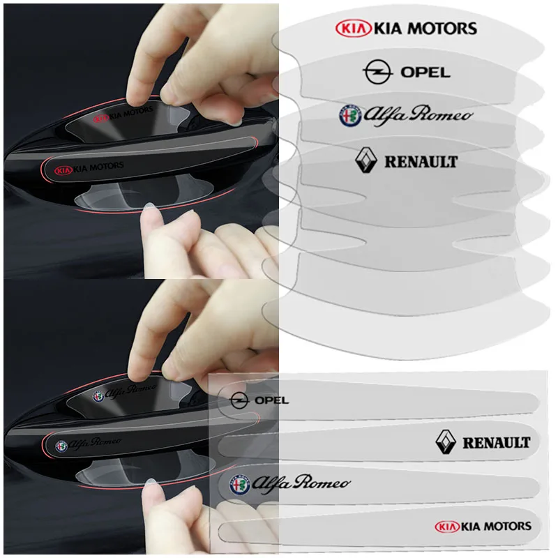 Наклейка на дверную ручку автомобиля 8 шт. прозрачная защитная пленка для Audi TT J8 B8