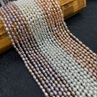 natural freshwater pearl beaded high quality rice shape punch loose beads for make jewelry diy bracelet necklace accessories