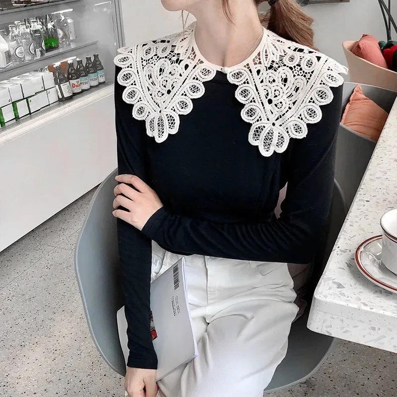Stylish Promotion Sales Women Clothing Accessories Vintage Sweet Flower Lace False Collar Ladies Clothes Decoration Shirt Collar