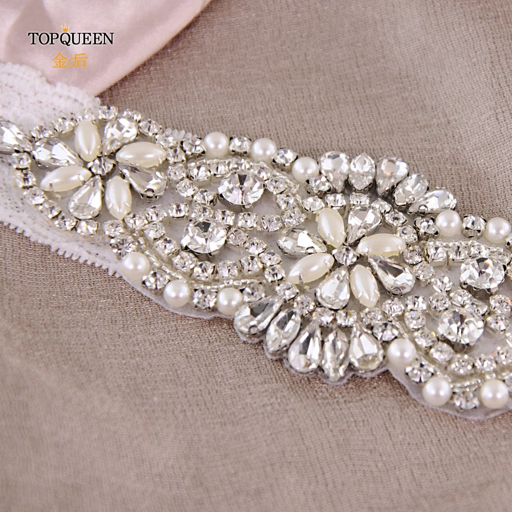 

TOPQUEEN Sexy Girls Garter Lace Garters Bridal Garters for Women Rhinestone Garters Belt Wedding Garters for Bride Dress THS76