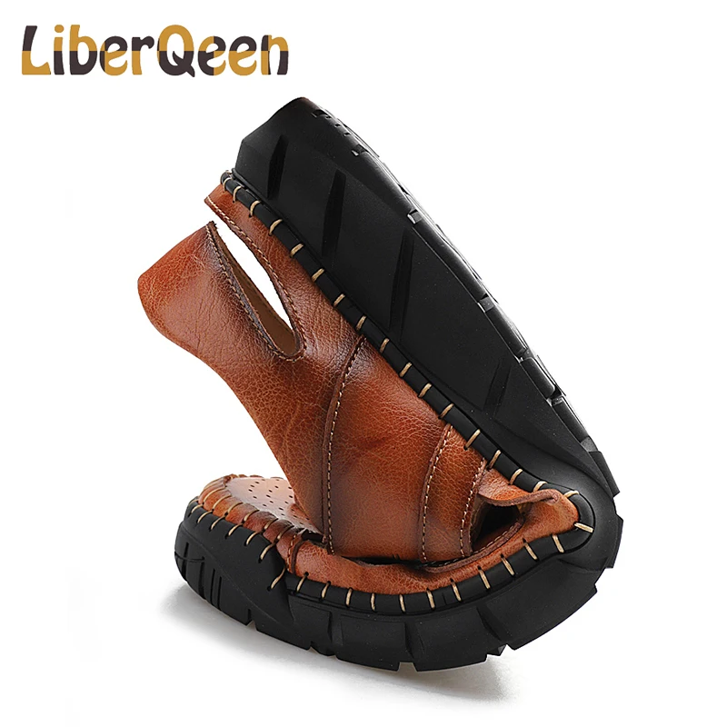 LIBERQEEN PU Summer Slip On Water Sports Mens Boots 24Beach Open Toe Sandals Big Size 8 2020 New | Обувь