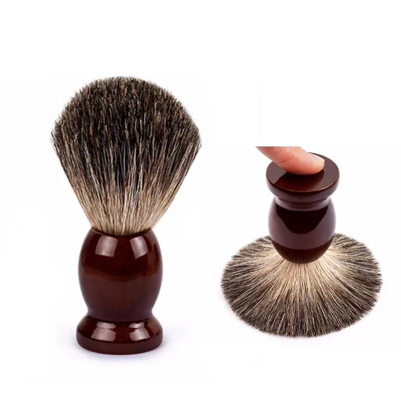 

1PC Retro Man Pure Badger Hair Shaving Brush Wood 100% for Razor Double Edge Safety Straight Classic Safety Razor Brush Men Gift