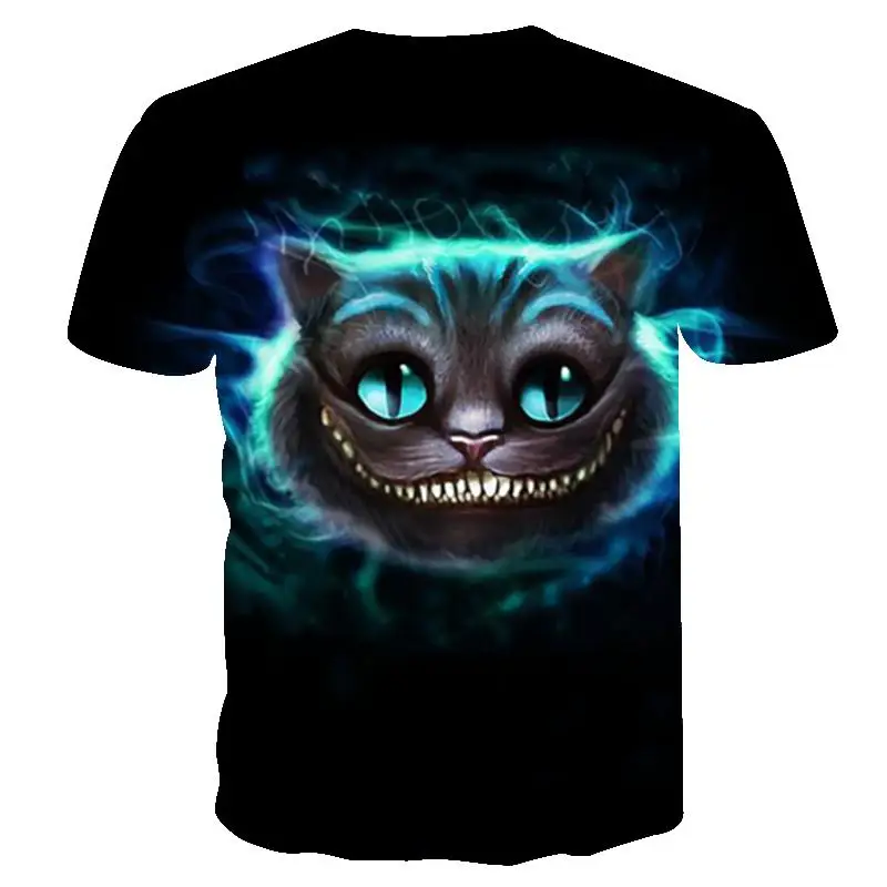 

2018 3D Stay awake Cat Animal Women Casual T Shirt Brand Clothing men Women Short Sleeved Breathable Tshirt Female Fitness Tops