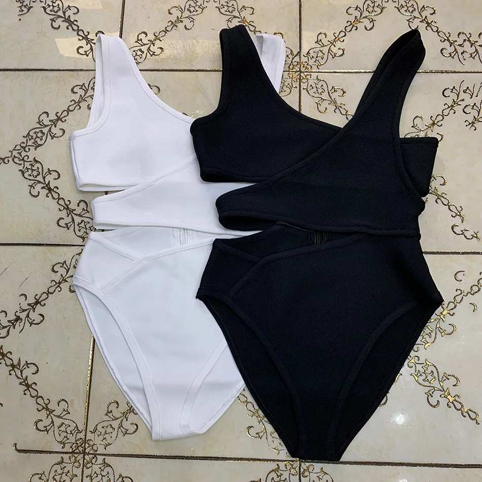 

2019 New Bandage One-Piece Swimsuit Tight-Fitting Openwork Jumpsuit One-Piece Swimsuit Female Senseless Back Swimsuit