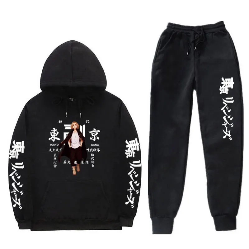 

Anime Tokyo Revengers Printing 2 Pieces Sets Winter Sweatshirt+Drawstring Pants Hoodies Sweatshirt joggingbroek 2021 Hot sale