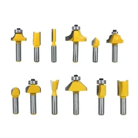 12pcs 8mm shank router bit sets milling cutter wood cutters carbide mill woodworking trimming engraving carving cutting