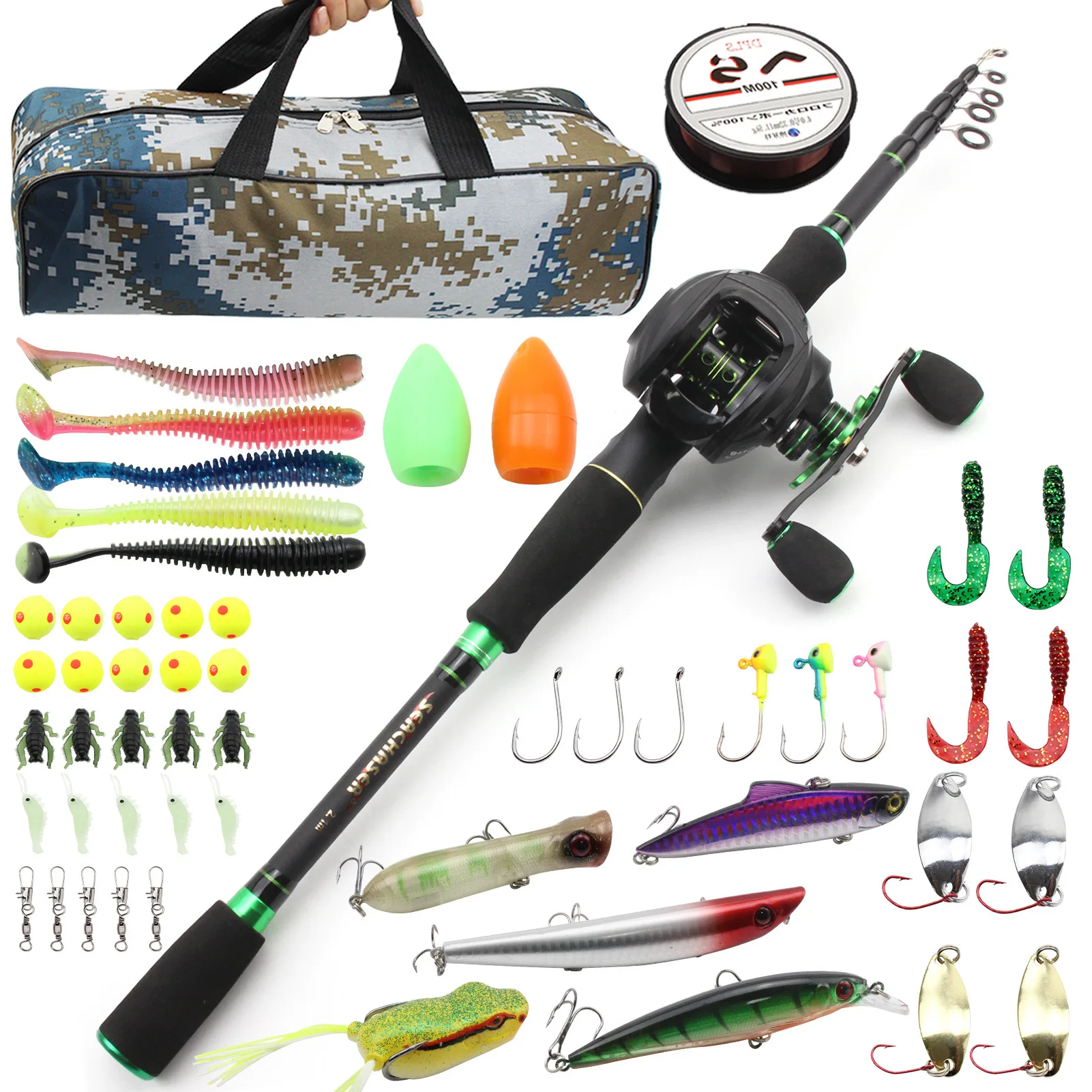 

AOYA Fishing Rod and Reel Feeder Ultralight Combo 1.8-2.7m Casting Carbon Fiber Pole Lure Hooks Bag Accessories Tackle Full Kit