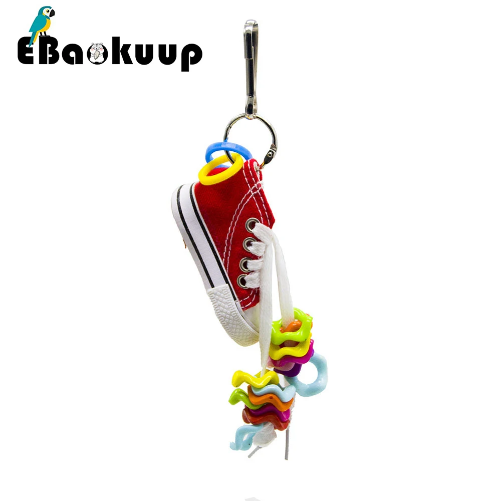 Ebaokuup игрушка-попугай игрушки для кусания птиц разноцветная холщовая обувь