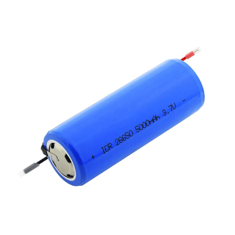 

1/2/4 Pcs Blue ICR 26650 Lithium Li Ion Battery For LED Light Remote Control Mini Fan Torch Led Flashlight 3.7V 5000mAh Cells