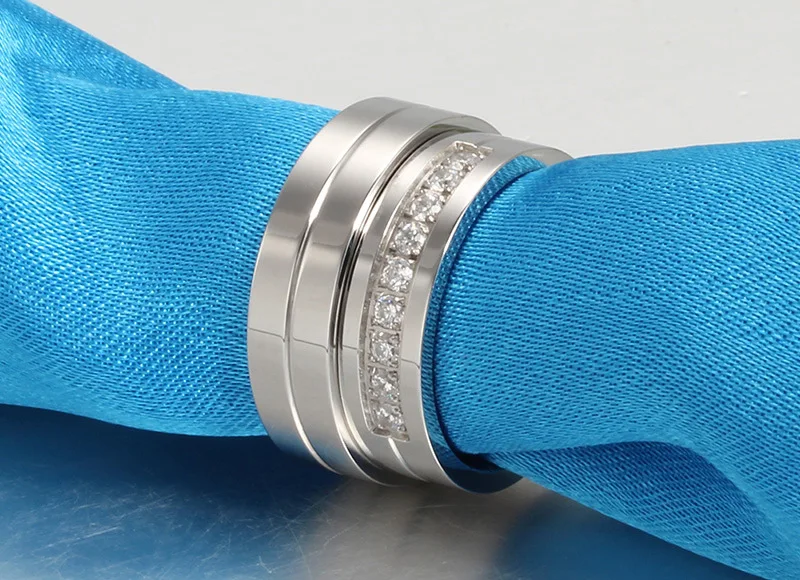 Модные титановые кольца для мужчин и женщин ювелирные изделия пара обещаний