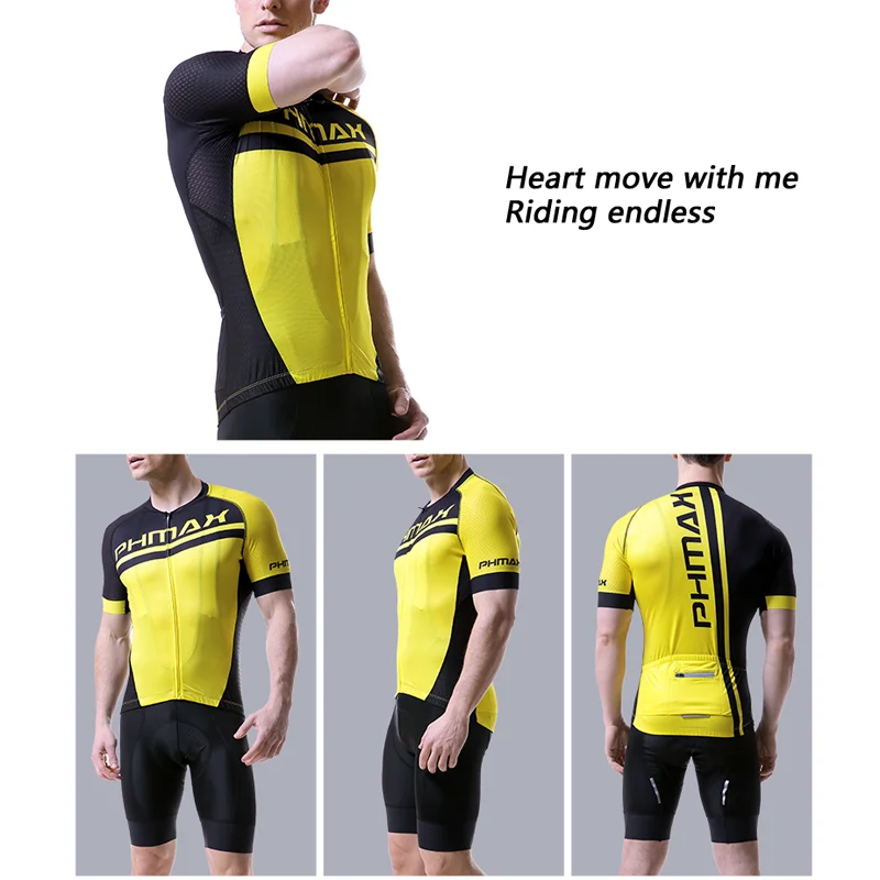 PHMAX летний комплект Джерси для велоспорта с 3D гелевой подкладкой костюм одежда