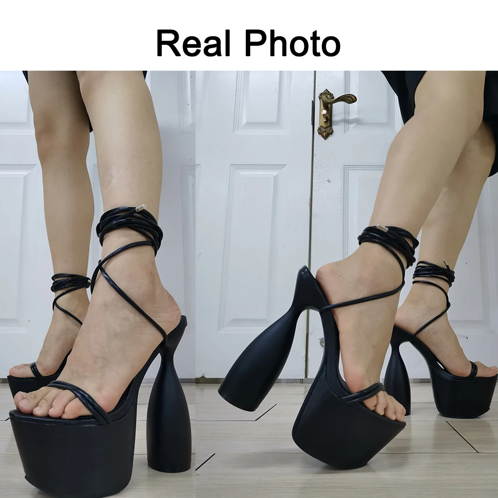 RIBETRINI Brand Open Toe Platform High Heels Sandals Ankle Strappy Party Dress Clubwear Fashion Summer Wedding Solid Shoes Woman | Обувь