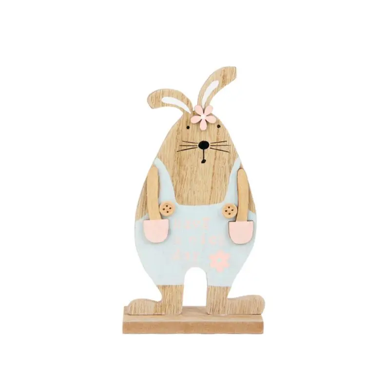 

Cher9 Easter Rabbit Decoration DIY Wood Premium Bunny Pendant Home Accessory