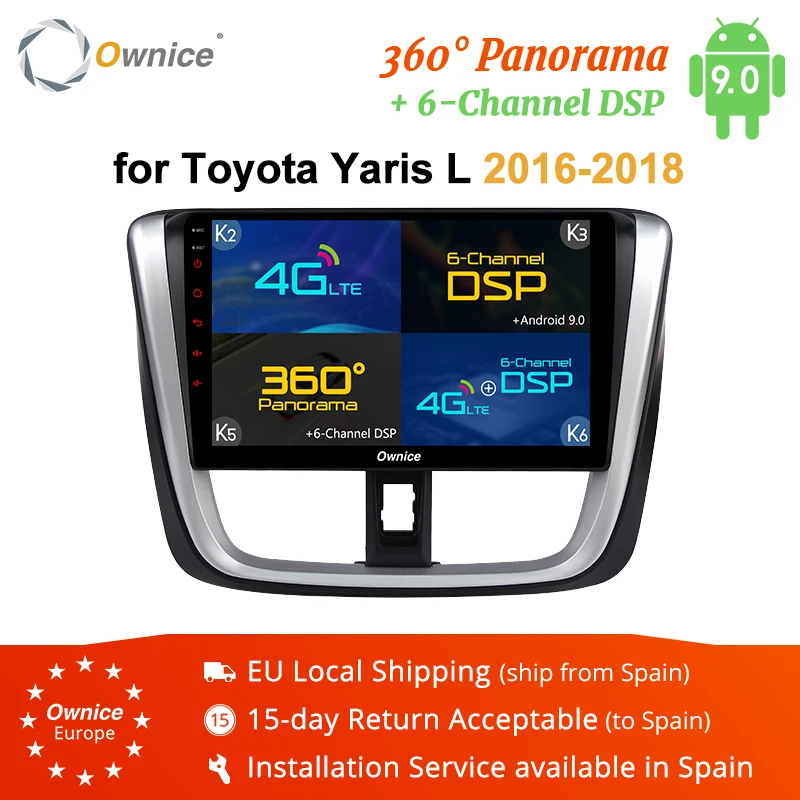 Автомагнитола Ownice K1 K2 K3 K5 K6 2Din Android 9 0 для Toyota Yaris L 2016 2018 аудио 360 панорамная DSP 4G