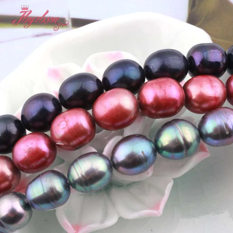 9-10 мм овальные из Пресной воды Жемчужные культивированные бусины Рыхлый