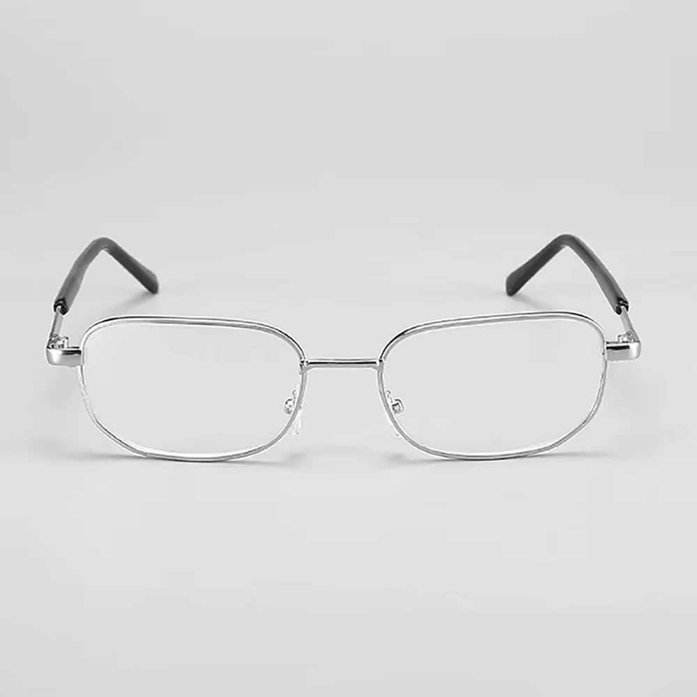 Anti-Scratch Lesebrille Retro Quadrat Presbyopie Brillen Mit Glas Linsen Metall Hyperopie Brillen männer gläser + 3,5 + 4 – Detail 5