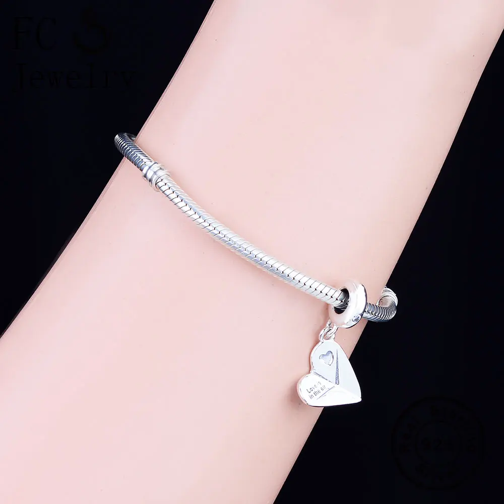 FC Jewelry Fit Original Brand Charm Bracelet 925 Sterling Silver Letter Paper Plane Engrave Love Air Bead Dangle Made Berloque | Украшения