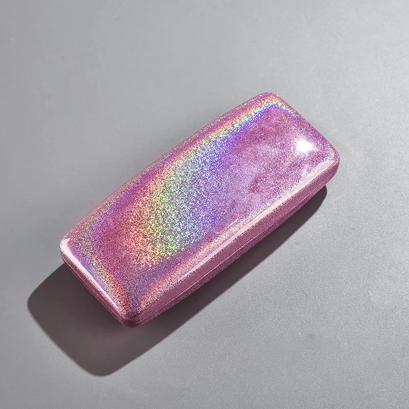pink Модный милый Радужный цветной чехол для солнцезащитных очков для женщин, коробка для очков для чтения, Жесткий Чехол, защита для очков - Цвет: pink