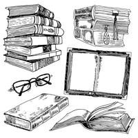 book glasses note learn study wish graduation background clear stamps crafts card christmas no metal cutting dies scrapbooking