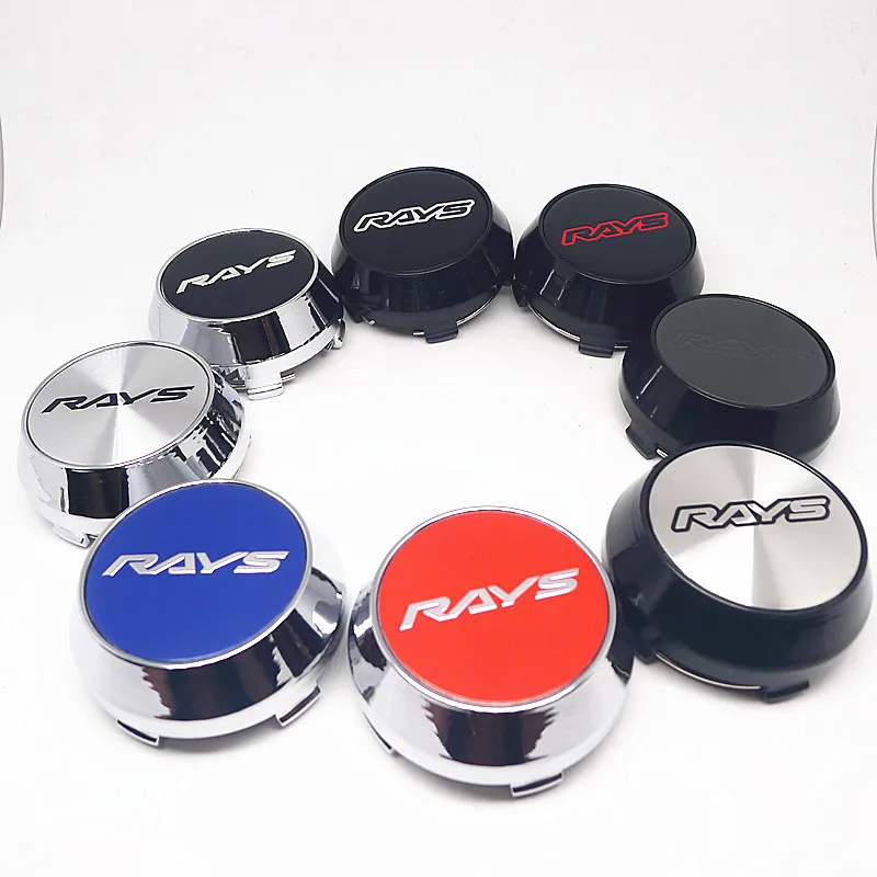 

4pcs For 60mm 56mm RAYS Car Wheel Hub Rim Center Cap Cover 45mm Badge Emblem Sticker