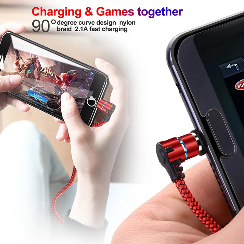 Магнитный 90 градусов mi cro usb type C кабель для iPhone 7 8 Plus X XS Max для Xiaomi Redmi Note 7 mi 8 для samsung S8 S9 Plus Кабель