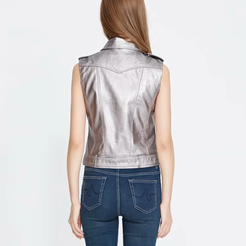 Куртка бомбер TMODA256 женская из искусственной кожи модный жилет мотоциклетная