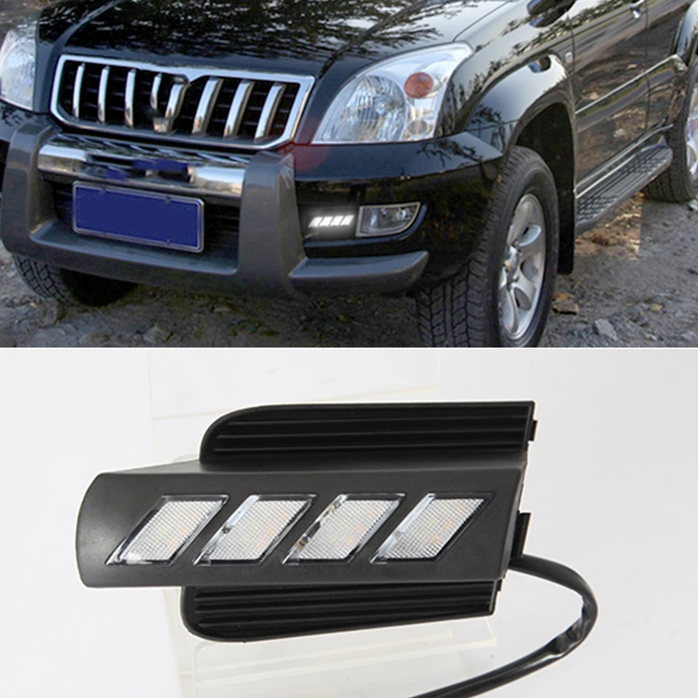 Car Flashing for Toyota Prado 120 LC120 GRJ120 2003~2009 LED DRL Daytime driving Running Light Daylight bumper light accessories |