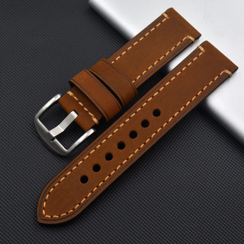 Ремешок ручной работы для мужских часов винтажный коричневый черный браслет из