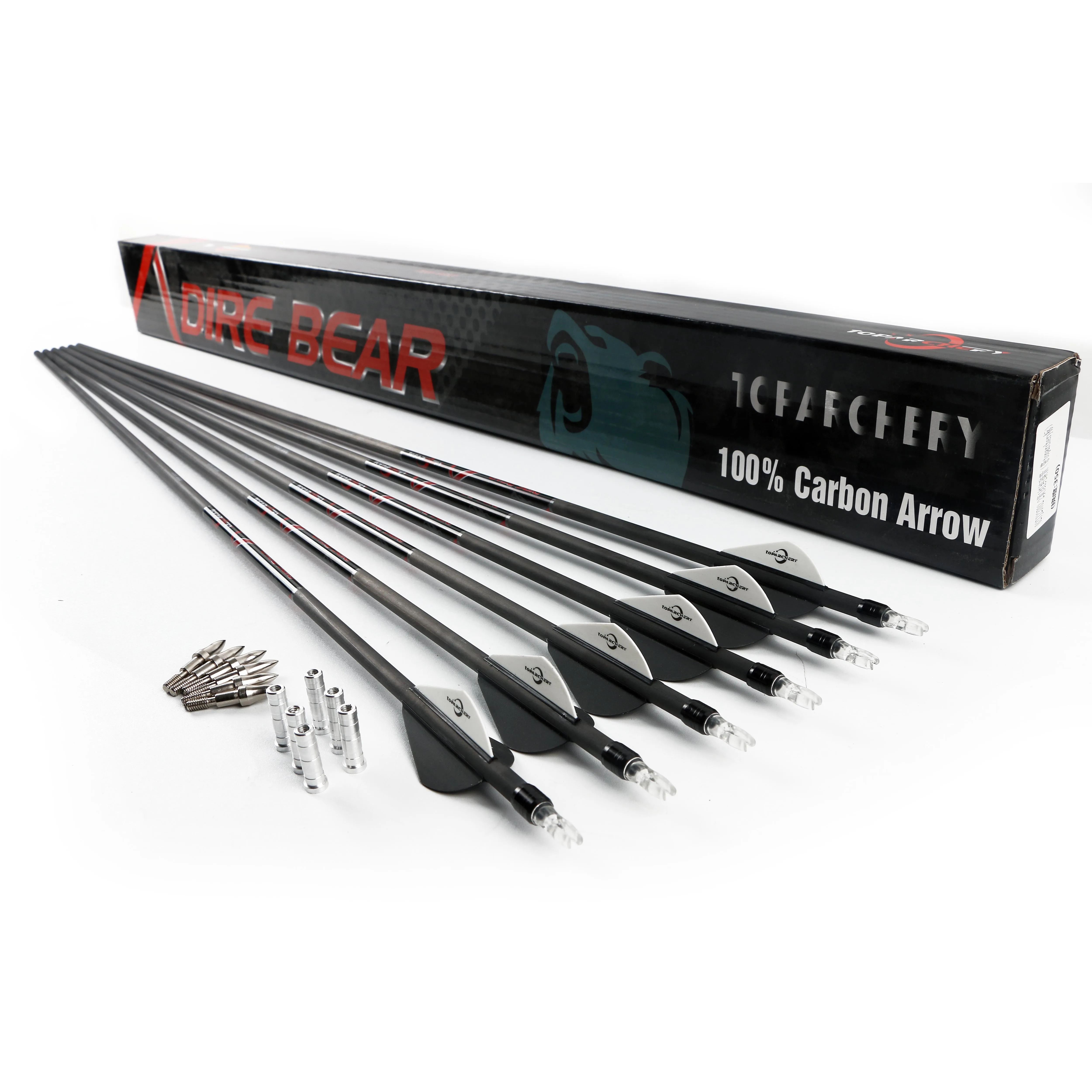 Стрелы из чистого углерода для стрельбы лука сменные стрелы Spine300/350/400 с