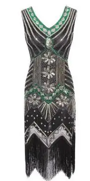 Женское винтажное платье Gatsby в стиле АР нуво с блестками и бусинами 1920|women sequin