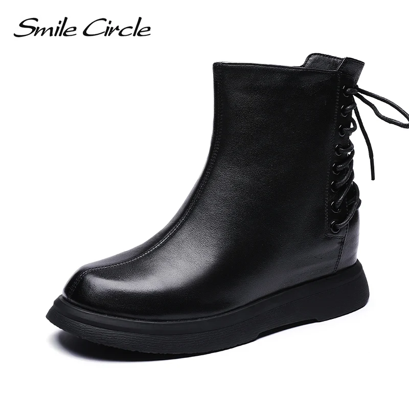 Ботильоны со смайликом женская обувь на плоской платформе повседневные женские