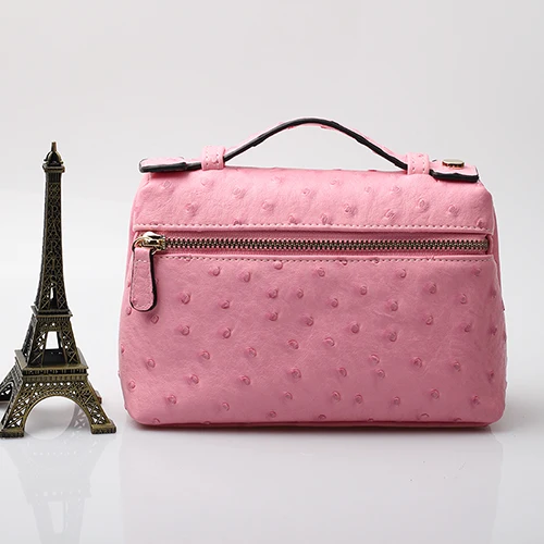 Ostrich Pink (S) XMESSUN, новинка, модная сумка из тисненой кожи питона, большая сумка-клатч из коровьей кожи, дизайнерская сумочка, сумочка, модная сумка - Цвет: Ostrich Pink (S)