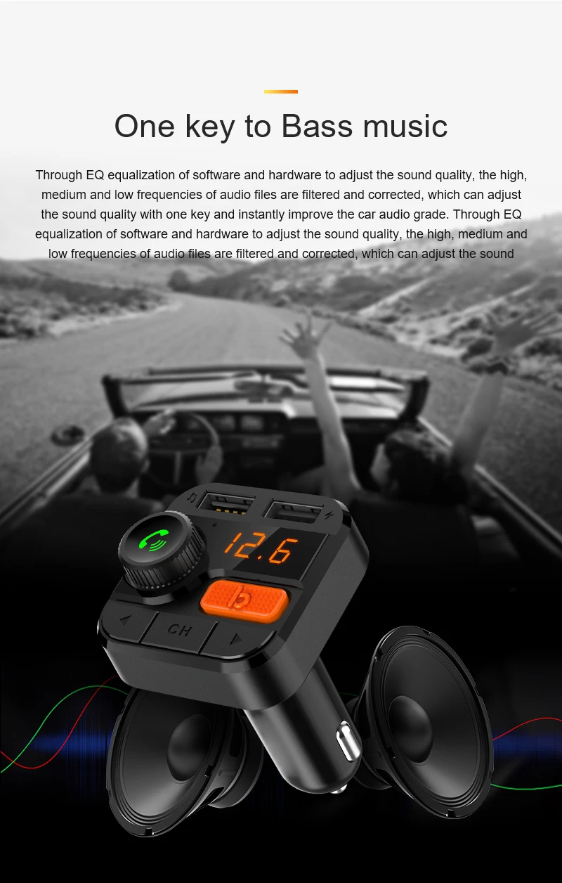BT82D Bluetooth V5.0 автомобильный комплект MP3-плеер fm-радио Bluetooth Handsfree автомобильный комплект беспроводной fm-передатчик модулятор с USB зарядкой