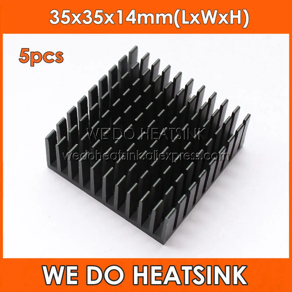 Радиатор WE DO 5 шт. 35x35x14 мм алюминиевый VGA BGA черный радиатор анодирования для IC