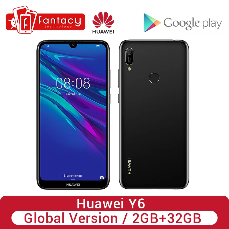 Оригинальная глобальная версия HUAWEI Y6 2 ГБ 32 2019 смартфон 6 09 &quotдисплей