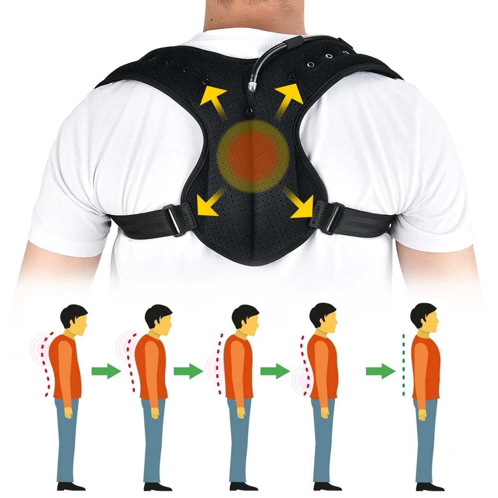

Inflatable Orthotics Back Brace Adjustable Upper Back Shoulder Posture Corrector Spine Chest Back Straps Posture Correctionor
