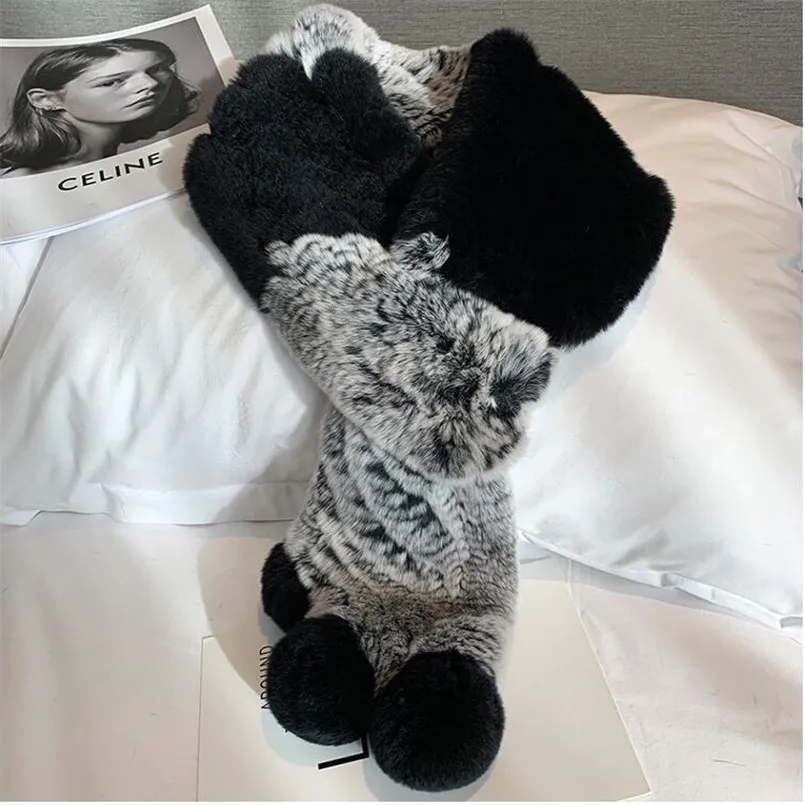 Новое поступление женская модная вязаная теплая мягкая зимняя шарф из меха