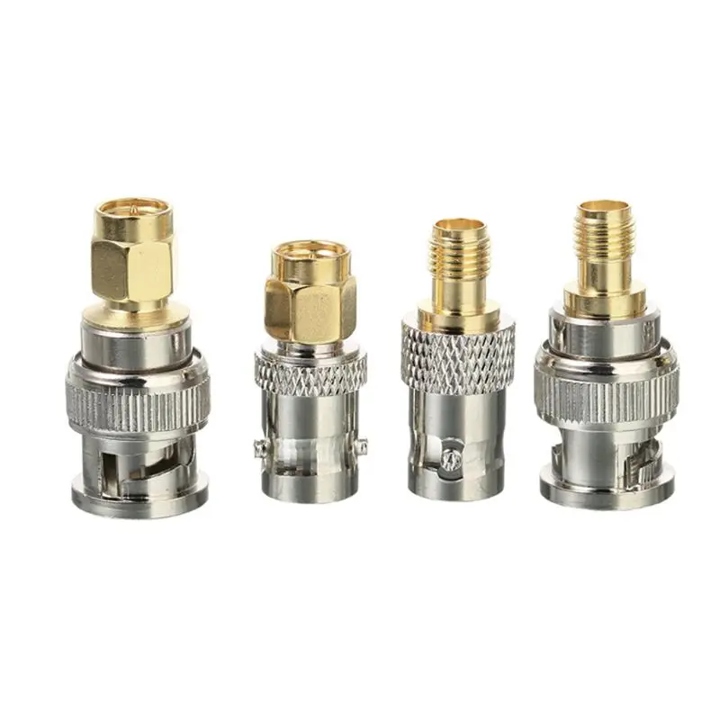 

4pcs BNC To SMA Connectors Type Male Female RF Connector Adapter Test Converter