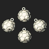 10pcs silver plated football pendants earrings keychain metal accessories diy charms for sports jewelry crafts making 2117mm