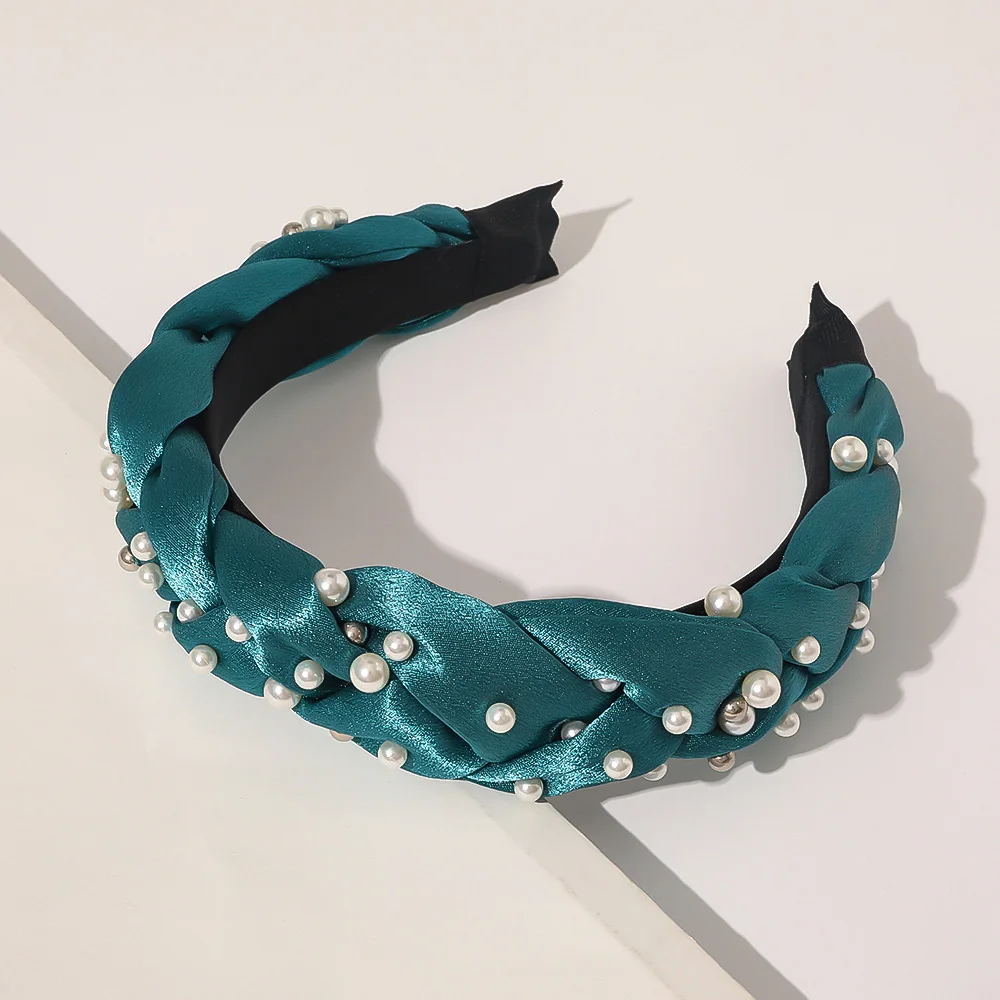 

Satin Braided Hairband Pearl Headband Hair Accessories