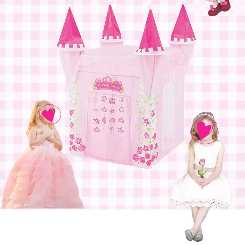 

Portable Houses Gift Tents Kid Play Castle House Toy Tents Kid Play Folding Princess Castle Tent Girl Living Game