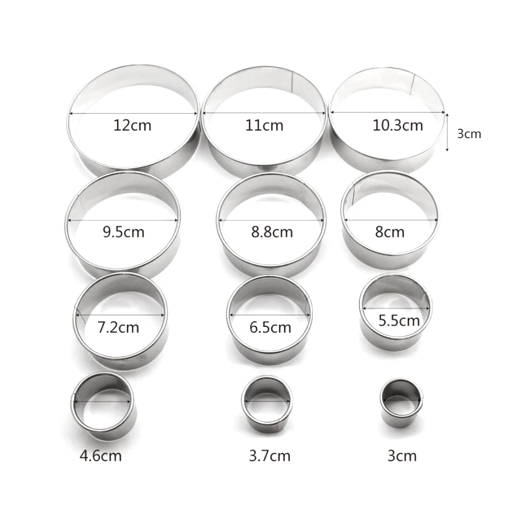 1 набор Круглый резак для печенья торта из нержавеющей стали выпечки