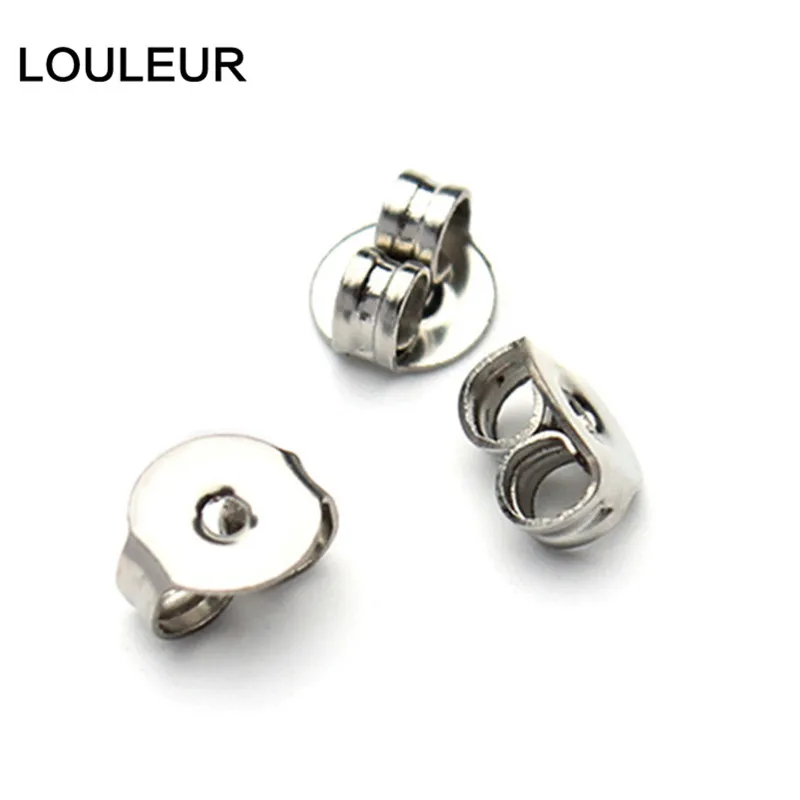 

50pcs/lot Stainless Steel Earring Back Plug Earring Settings Base Ear Studs Back Ear Stopper for Earring Jewelry Making Findings